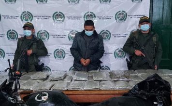 Un cargamento de marihuana fue incautado en Jambaló (Cauca).